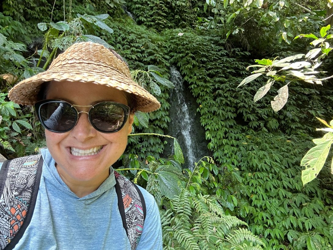Free Press Co-CEO Jessica J. González on a hike in Bali