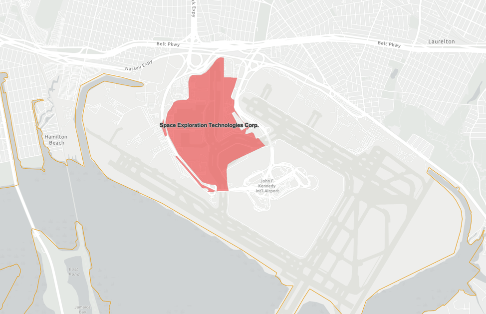 Map of subsidies at JFK International and surrounding areas