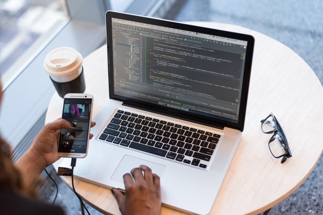 Woman working at laptop