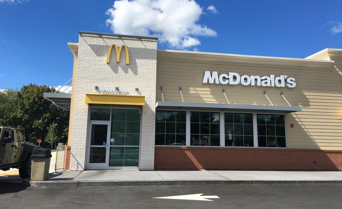 The exterior of a McDonald's