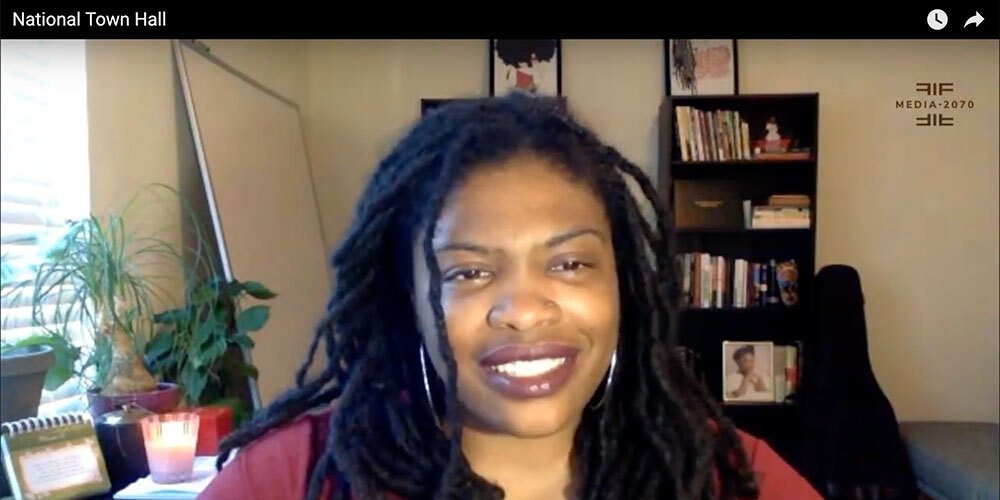Media 2070 Campaign Manager Venneikia Williams during a Media 2070 town hall