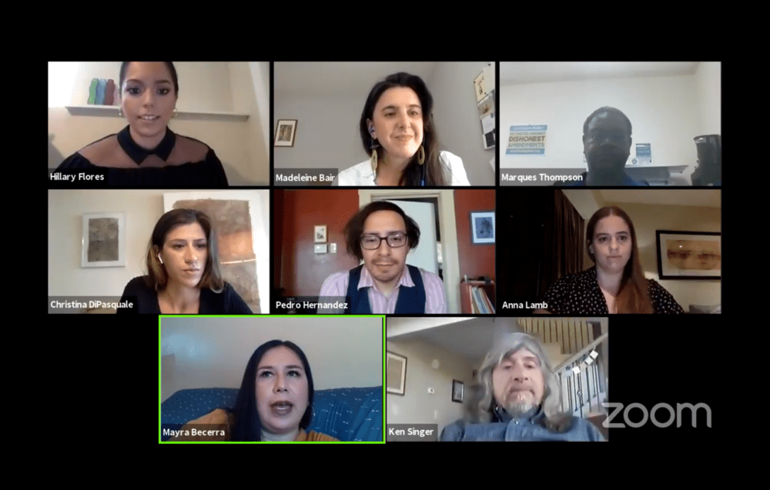 Participants in Free Press' grassroots-news webinar