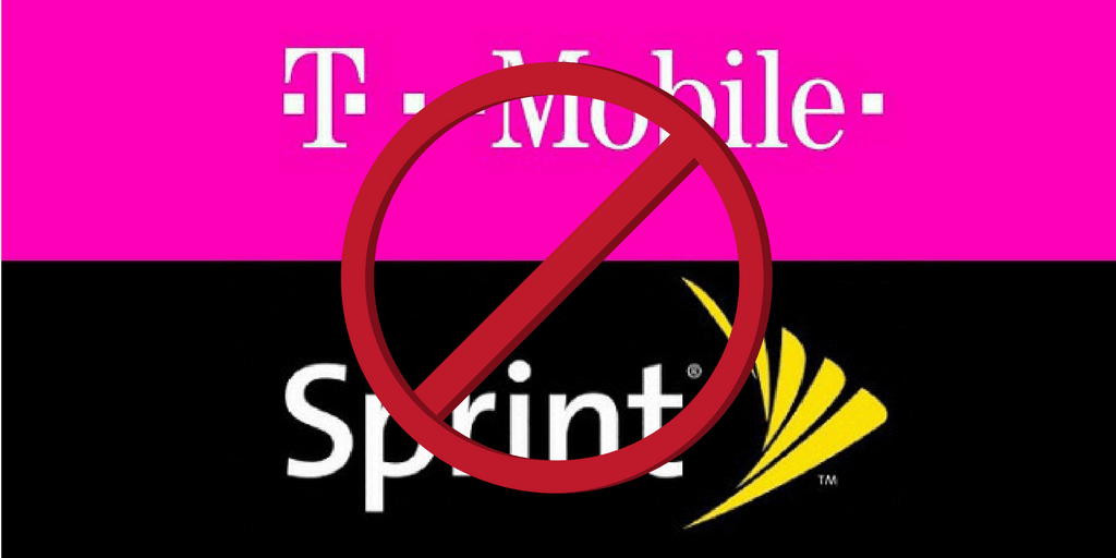 The words "T-Mobile" and "Sprint" with a line crossed through them.