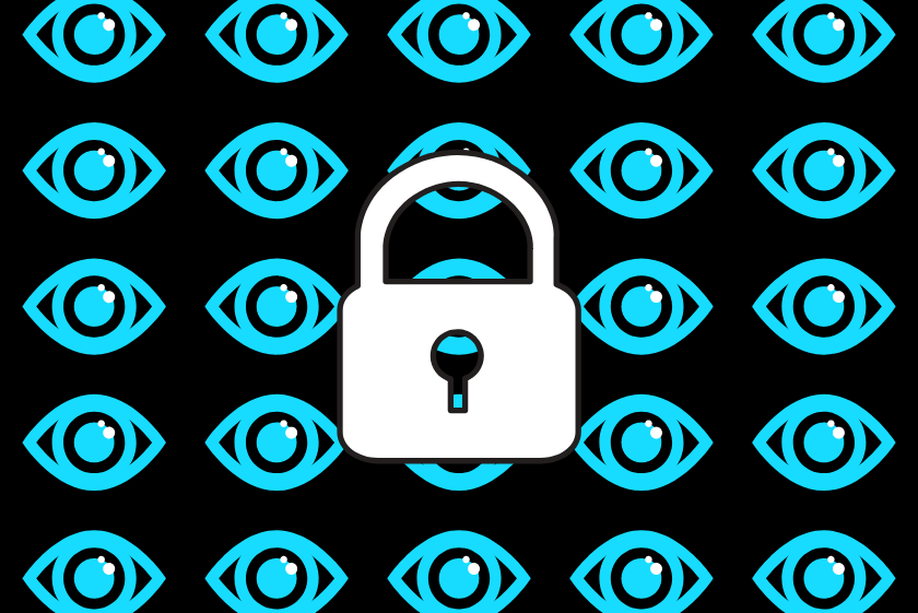image of lock with privacy eyes