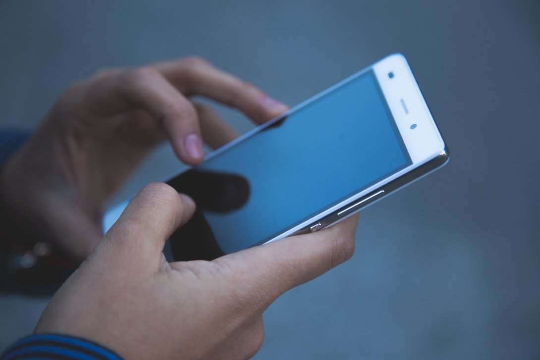 Person holding cellphone