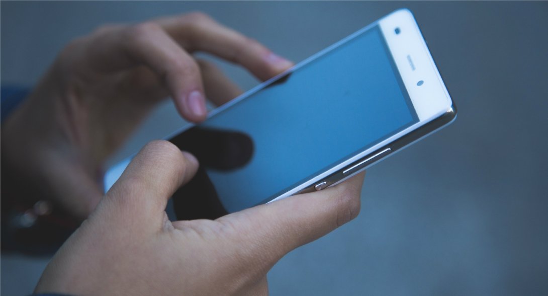 Person holding cellphone