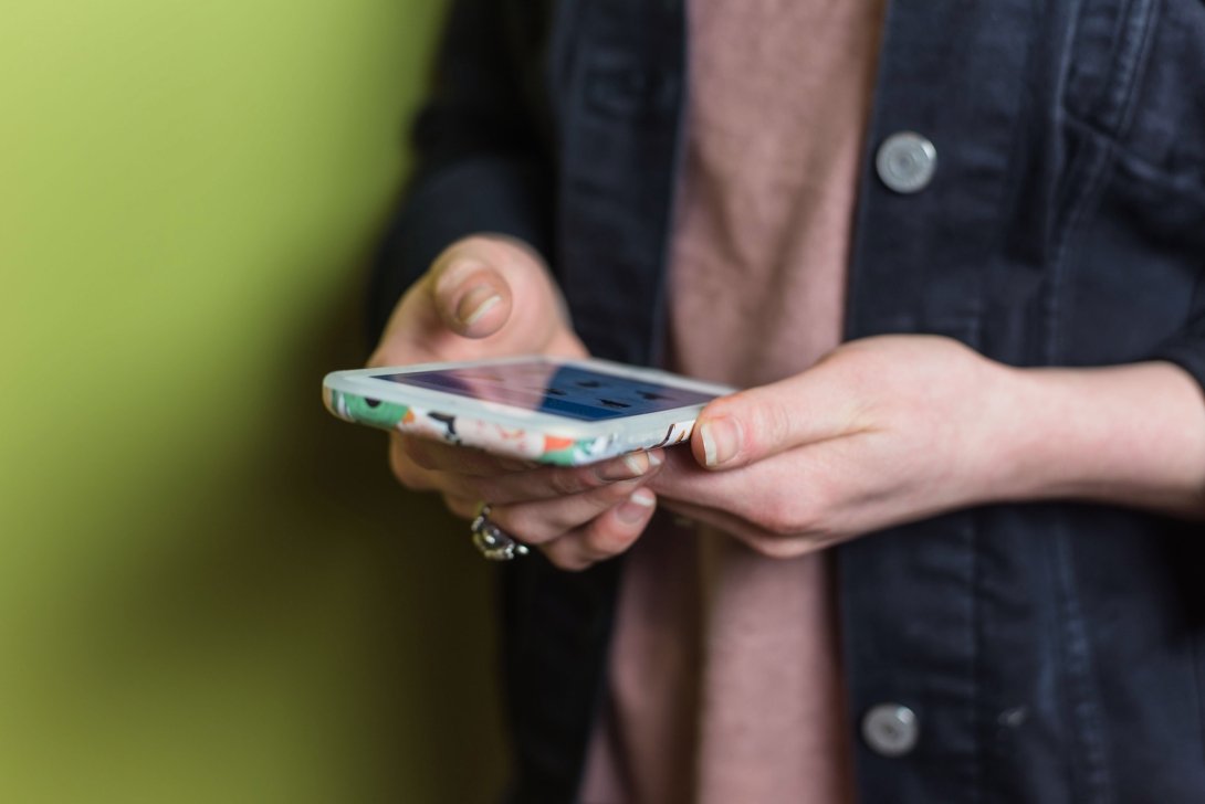 Person holding cellphone