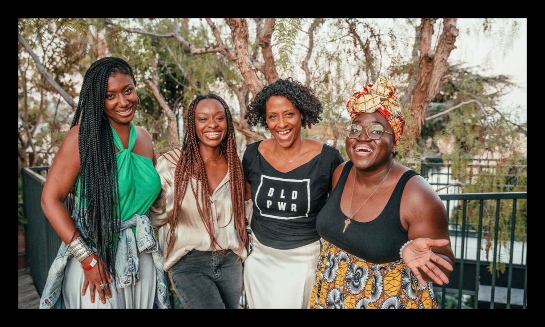 Vice President of Cultural Strategy Collette Watson (left) with other participants at a BLD PWR gathering in Los Angeles.