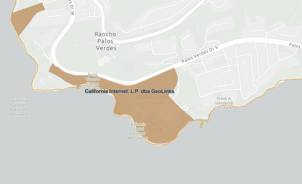 Map showing five locations in Terranea