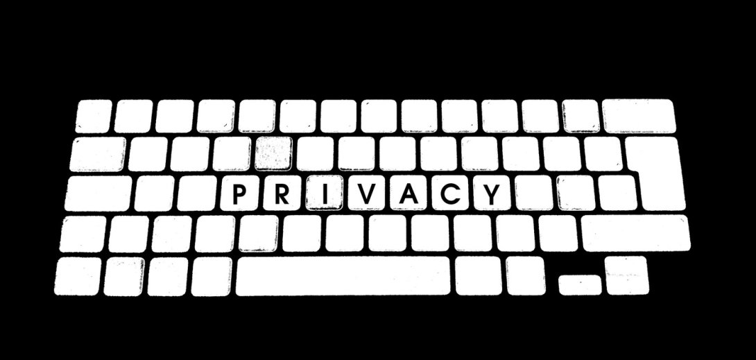 Drawing of a keyboard with the word "privacy" on its keys