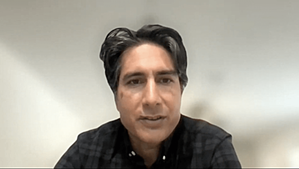 Rashad Mahmood of the New Mexico Local News Fund speaks during a Media Power Collaborative event on how public policy can strengthen local journalism and civic information.