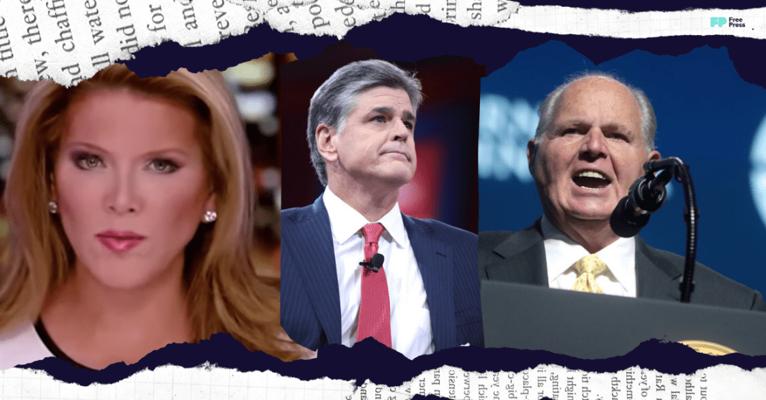 Collage of Trish Regan, Sean Hannity and Rush Limbaugh