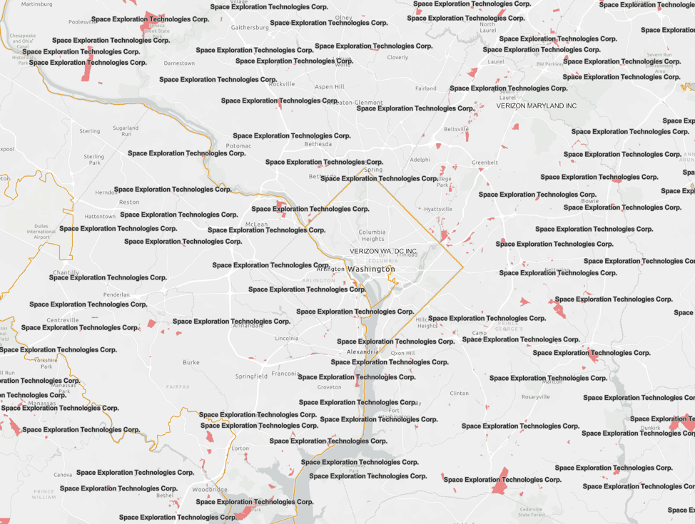 Map of subsidies in D.C.-area parking lots, grassy fields and highway medians