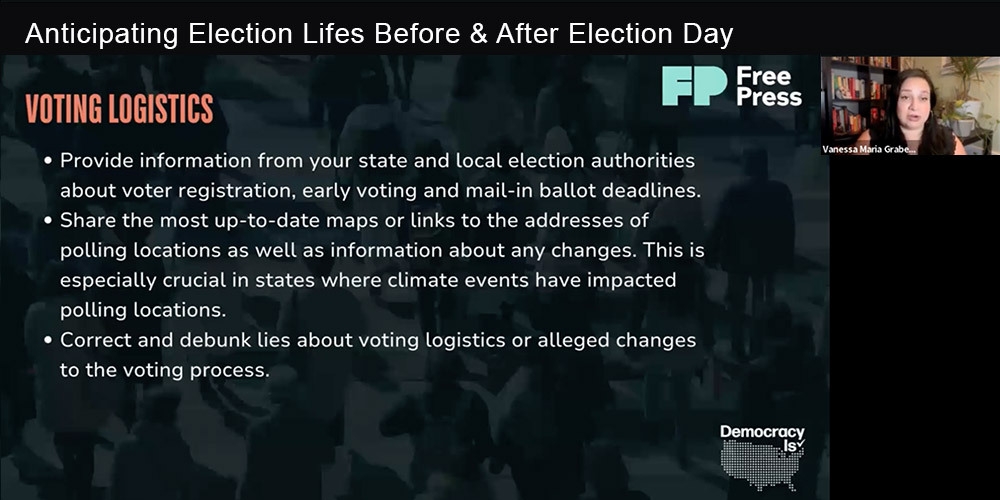 Free Press’ Vanessa Maria Graber discusses the need for news outlets to explain voting logistics to readers.