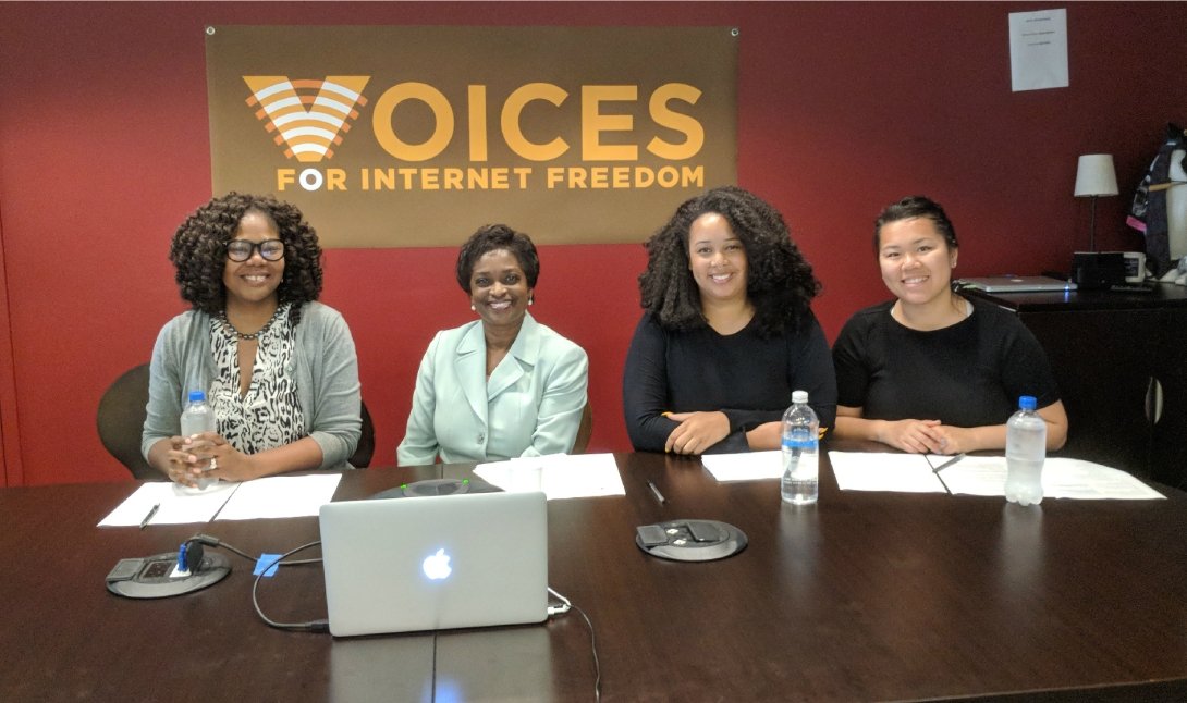Commissioner Clyburn with Voices for Internet Freedom advocates